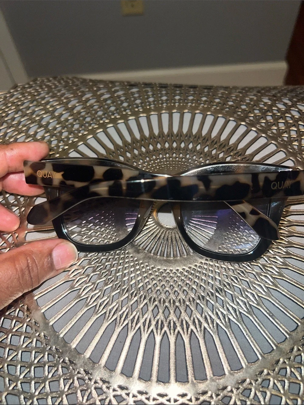 Quay Australia Tortoiseshell Sunglasses with Gradient Purple Lenses